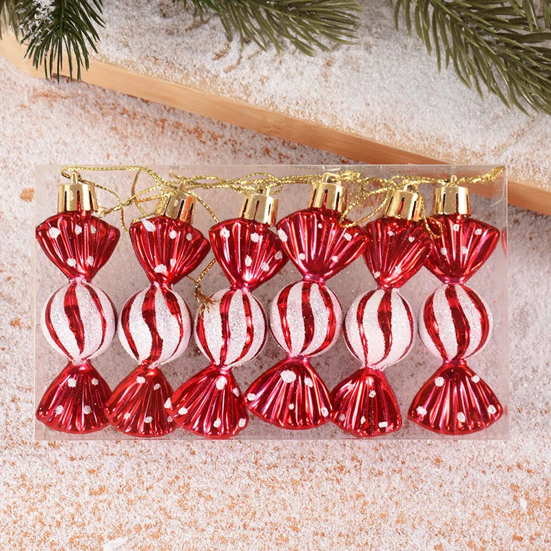 6Pcs Christmas Lollipop Candy Cane Ornaments Decorations for Home