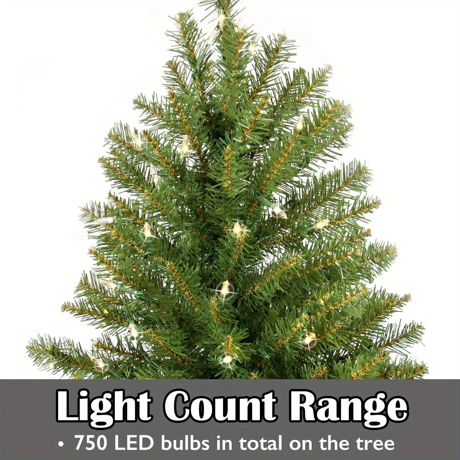 Christmas Tree 8Ft Artificial  + 750 LED Pre-lit Light Decor