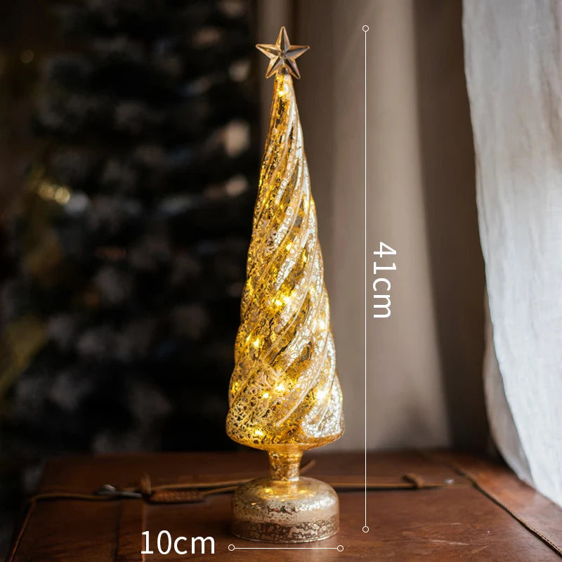 Christmas Tree Glass Night Light for Home Atmosphere