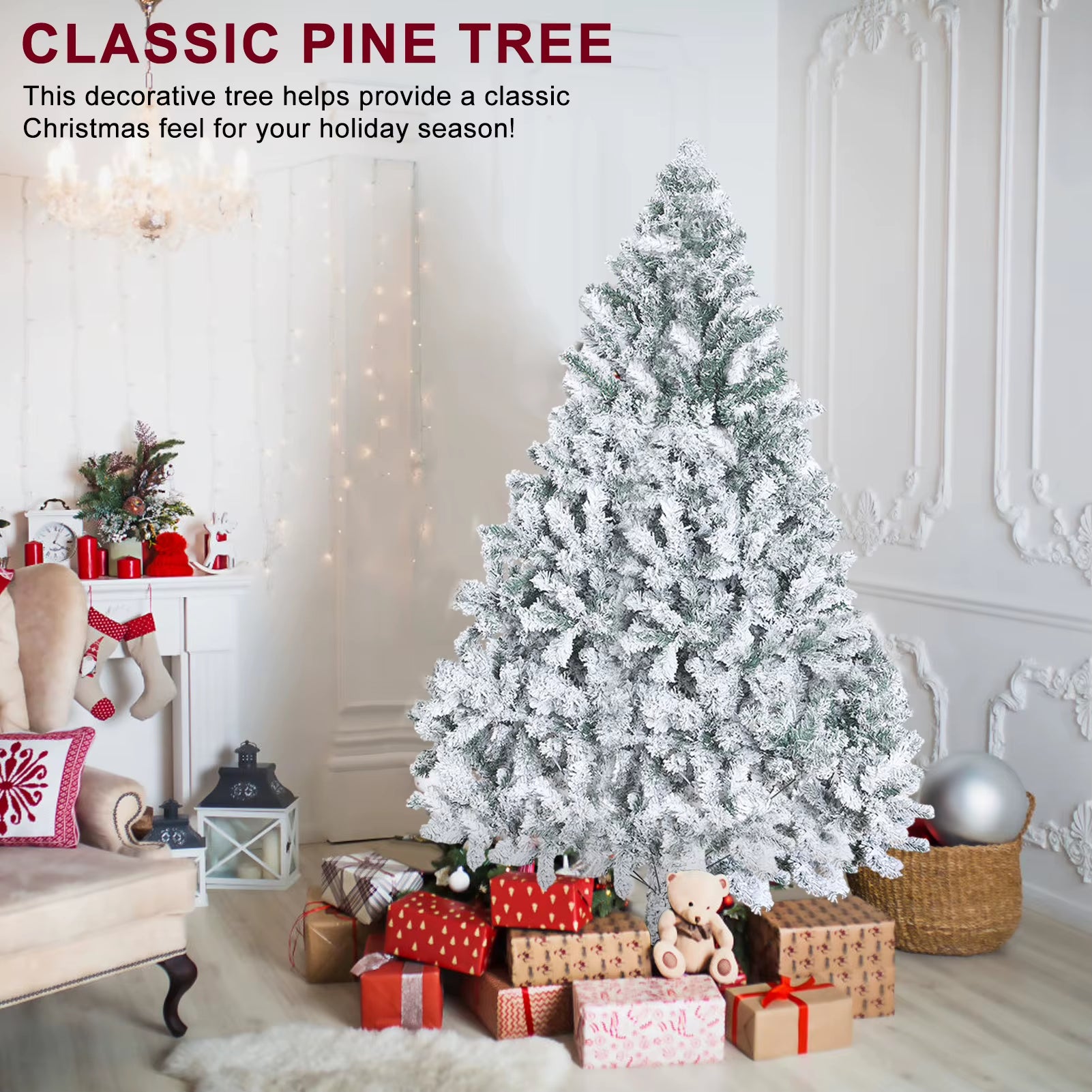 Christmas Tree 6.9Ft White Flocked