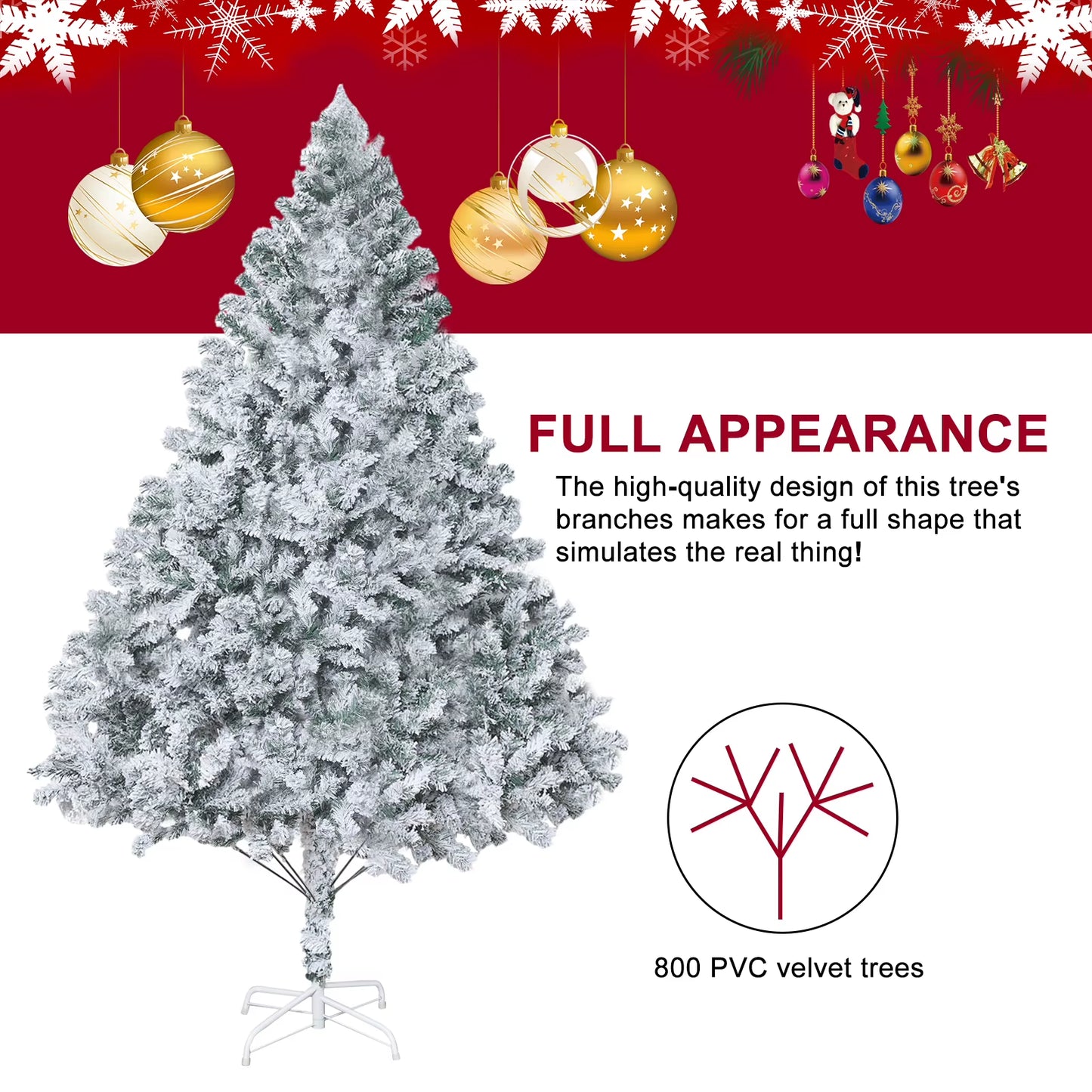 Christmas Tree 6.9Ft White Flocked