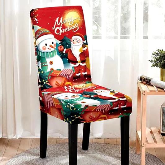 Christmas Atmosphere High Back Dining Chair Cover