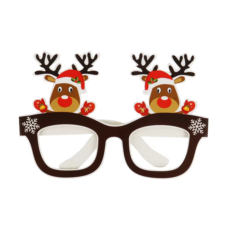 9Pcs Santa Claus Glasses Frame