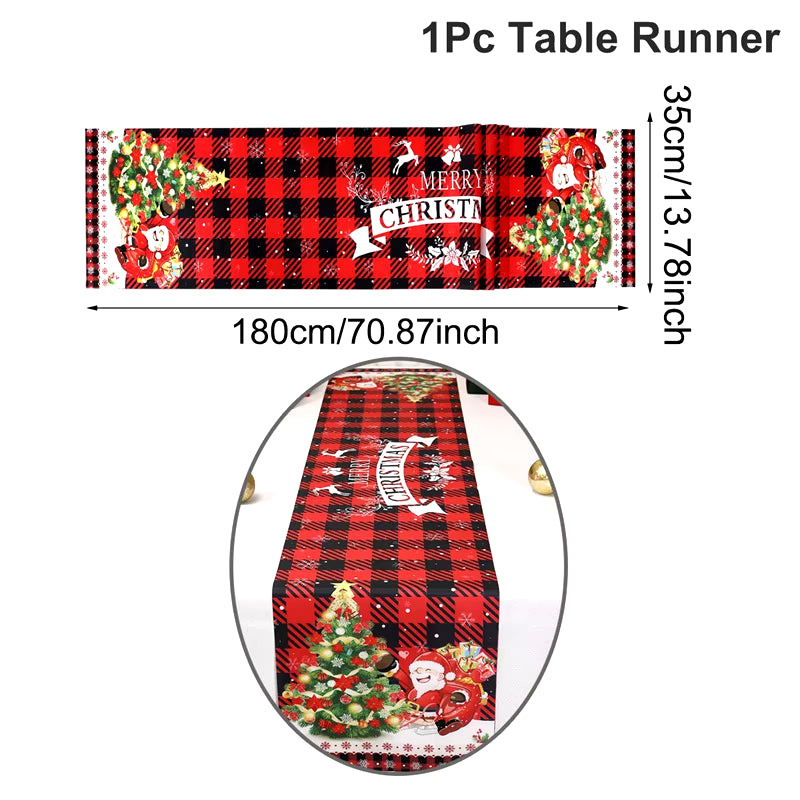 Santa Snowman Style Christmas Table Runner 