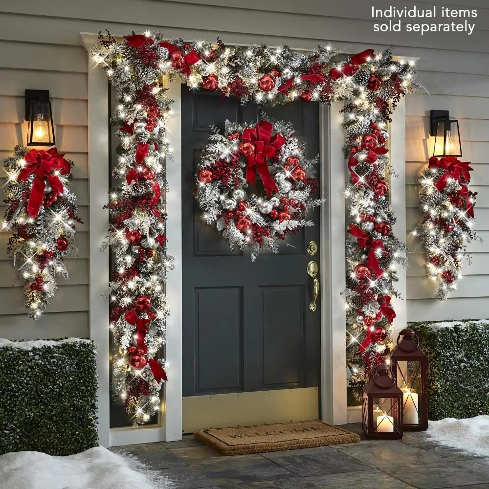 Christmas Wreath Rattan Set Decoration