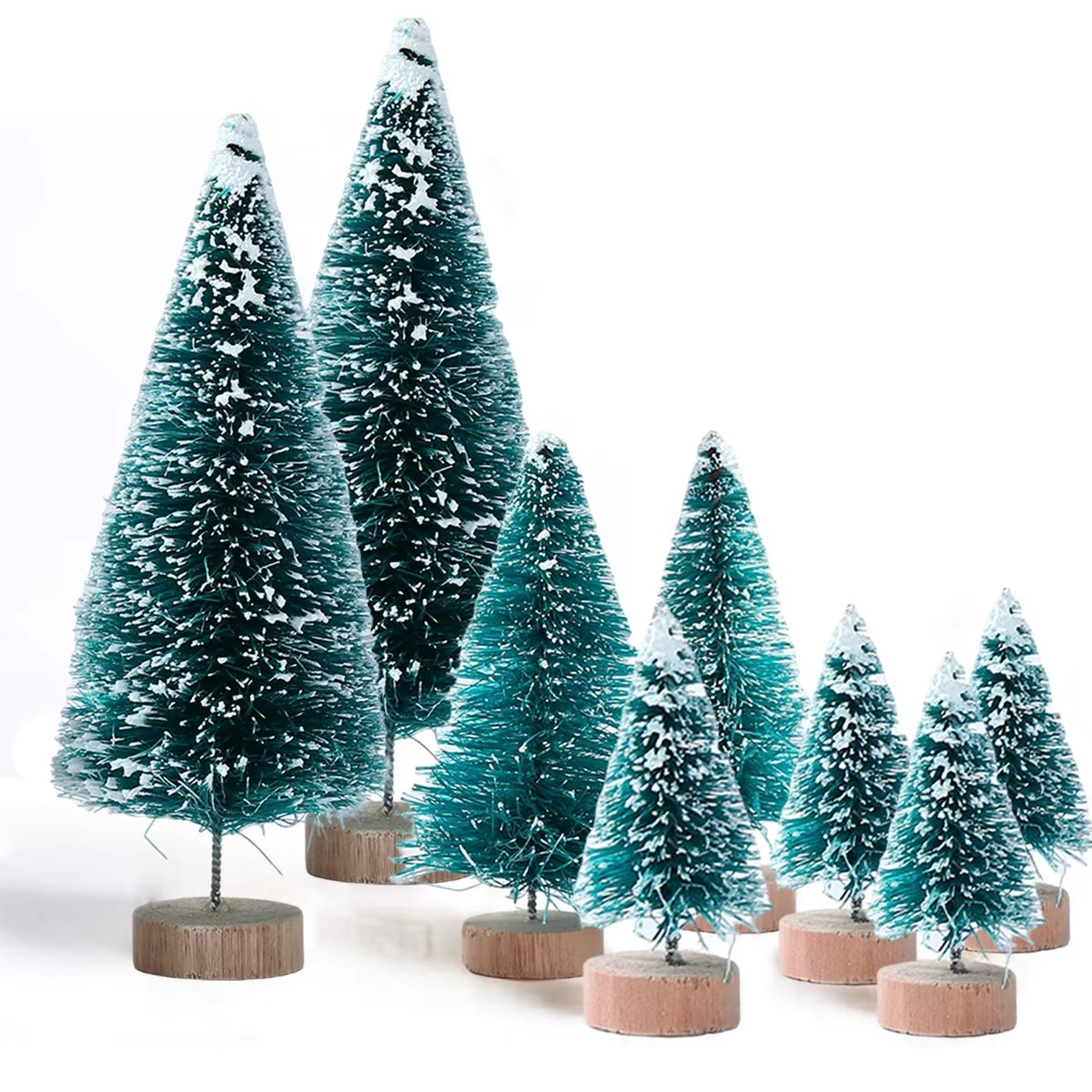 Mini Wooden Christmas Tree Blue, Green, White and Gold Christmas Tree Tabletop Ornament Decor