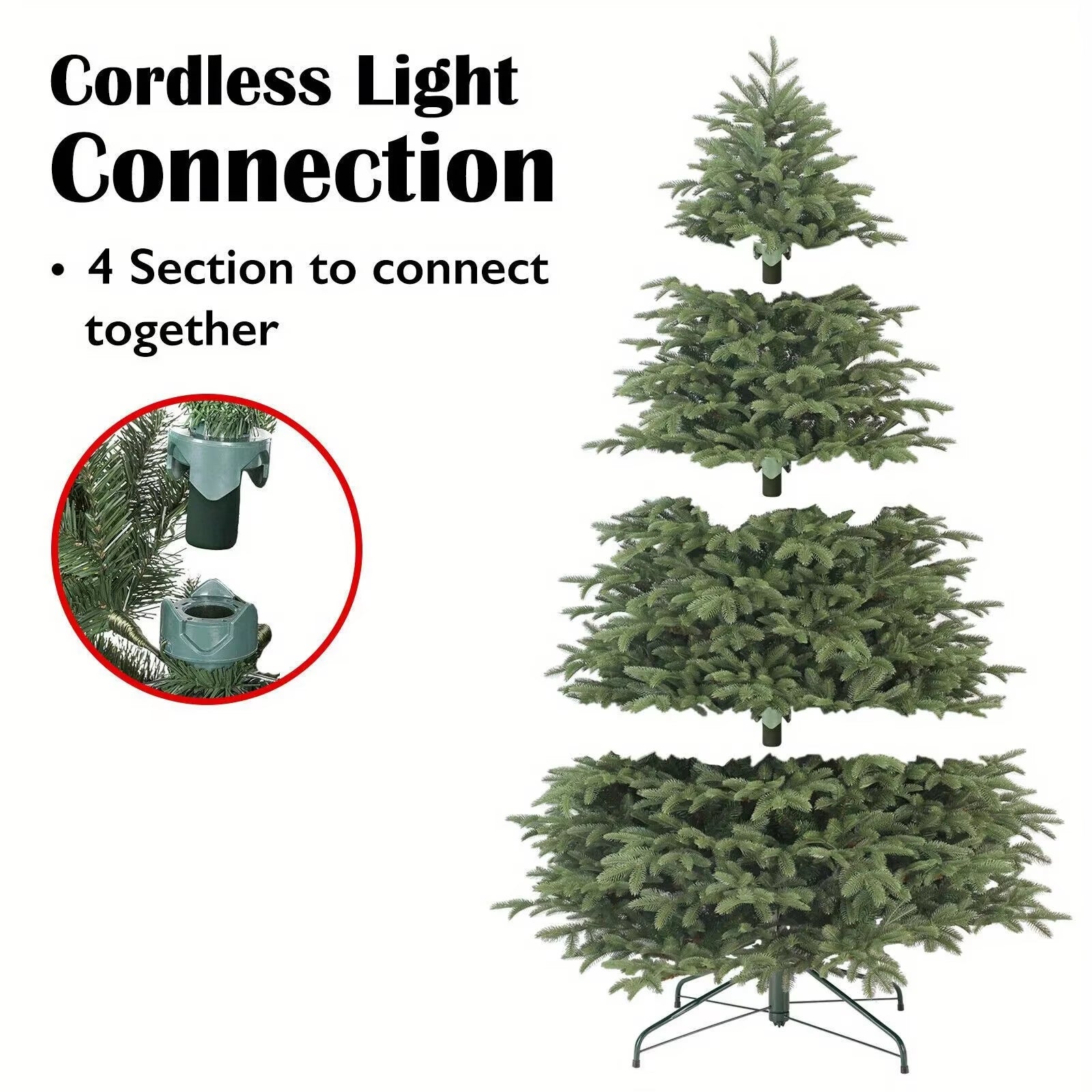 Christmas Tree 8Ft Artificial  + 750 LED Pre-lit Light Decor