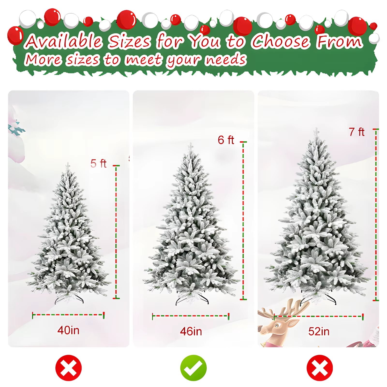 Christmas Tree 5FT/6FT/7FT Pre-Lit Artificial Metal Stand Base