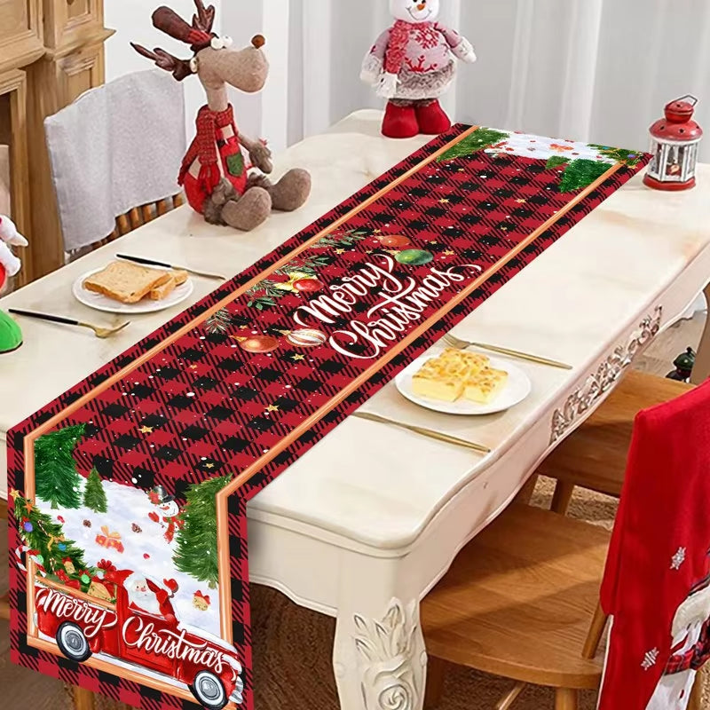 Santa Snowman Style Christmas Table Runner 