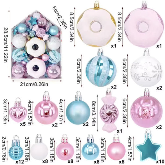 Christmas Balls Tree Decorations 72Pcs/Box