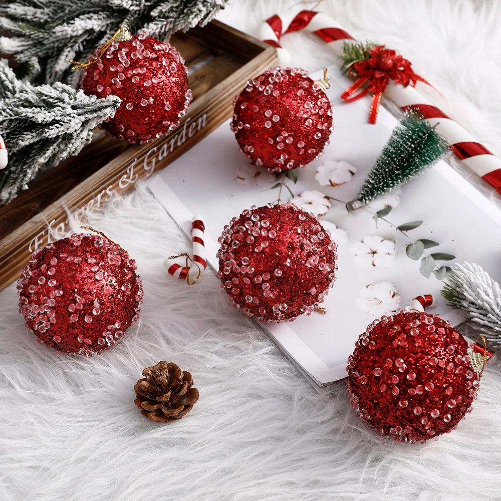 Glitter Christmas Balls 1/4 Pcs Tree Decoration