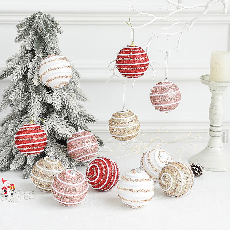 Glitter Christmas Balls 1/4 Pcs Tree Decoration