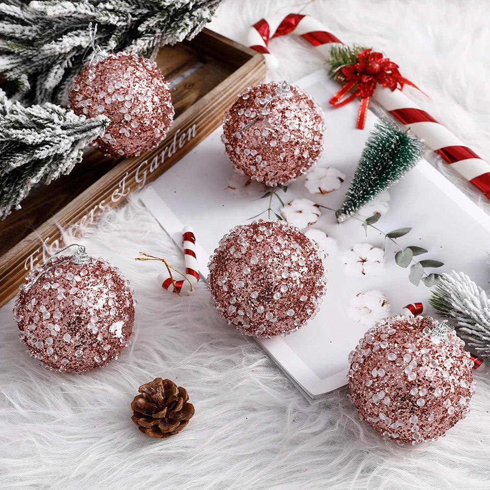 Glitter Christmas Balls 1/4 Pcs Tree Decoration