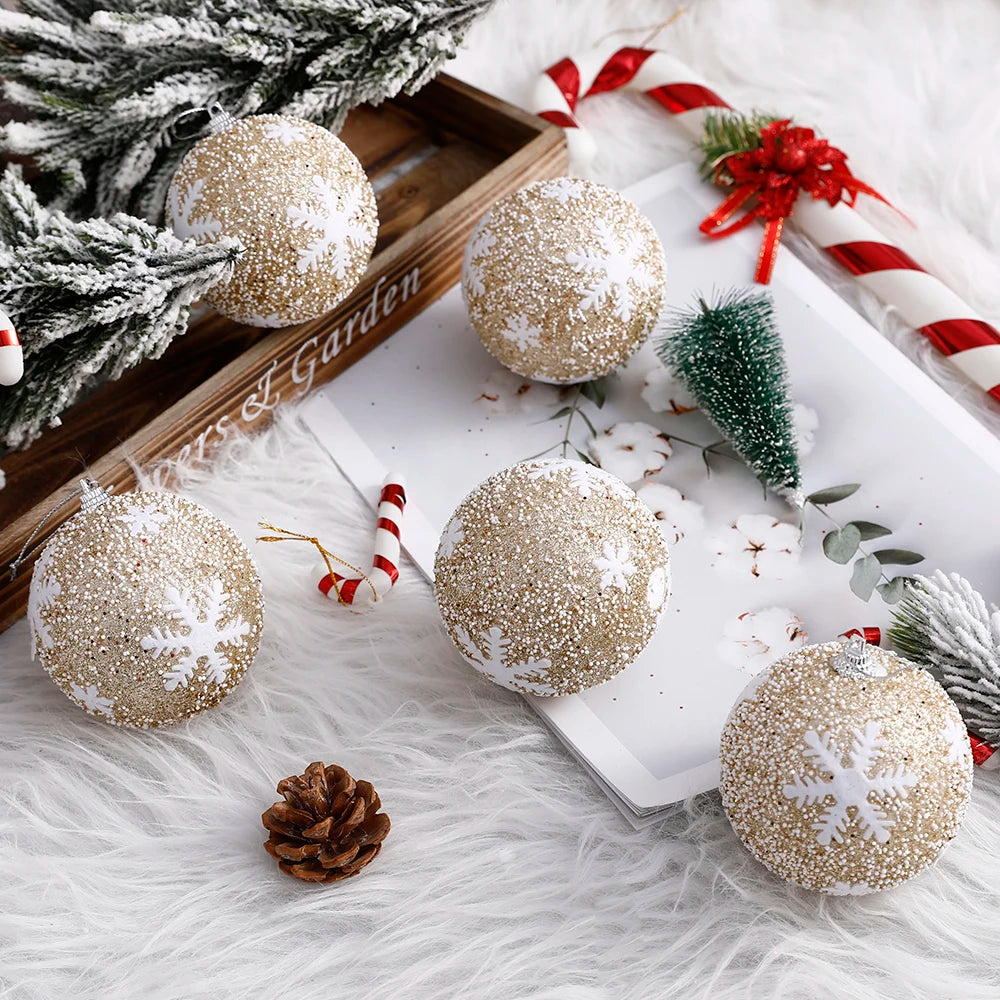 Glitter Christmas Balls 1/4 Pcs Tree Decoration