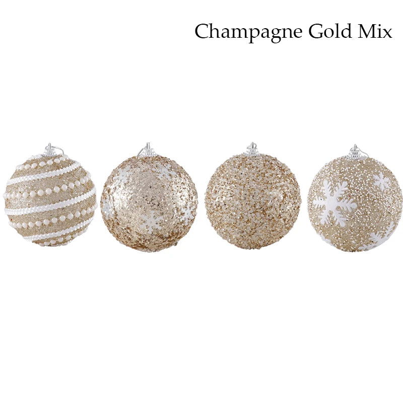 Glitter Christmas Balls 1/4 Pcs Tree Decoration