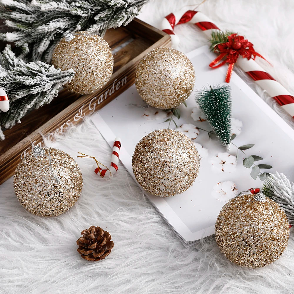 Glitter Christmas Balls 1/4 Pcs Tree Decoration