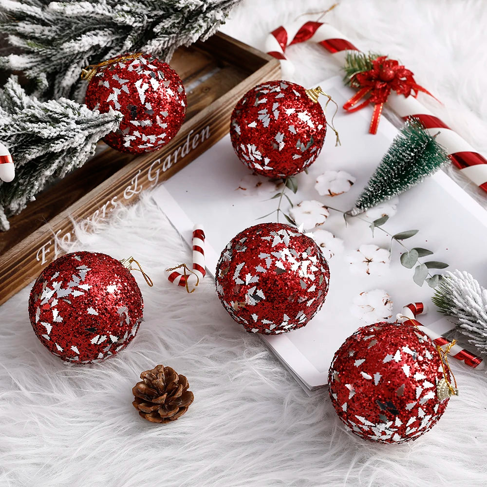 Glitter Christmas Balls 1/4 Pcs Tree Decoration