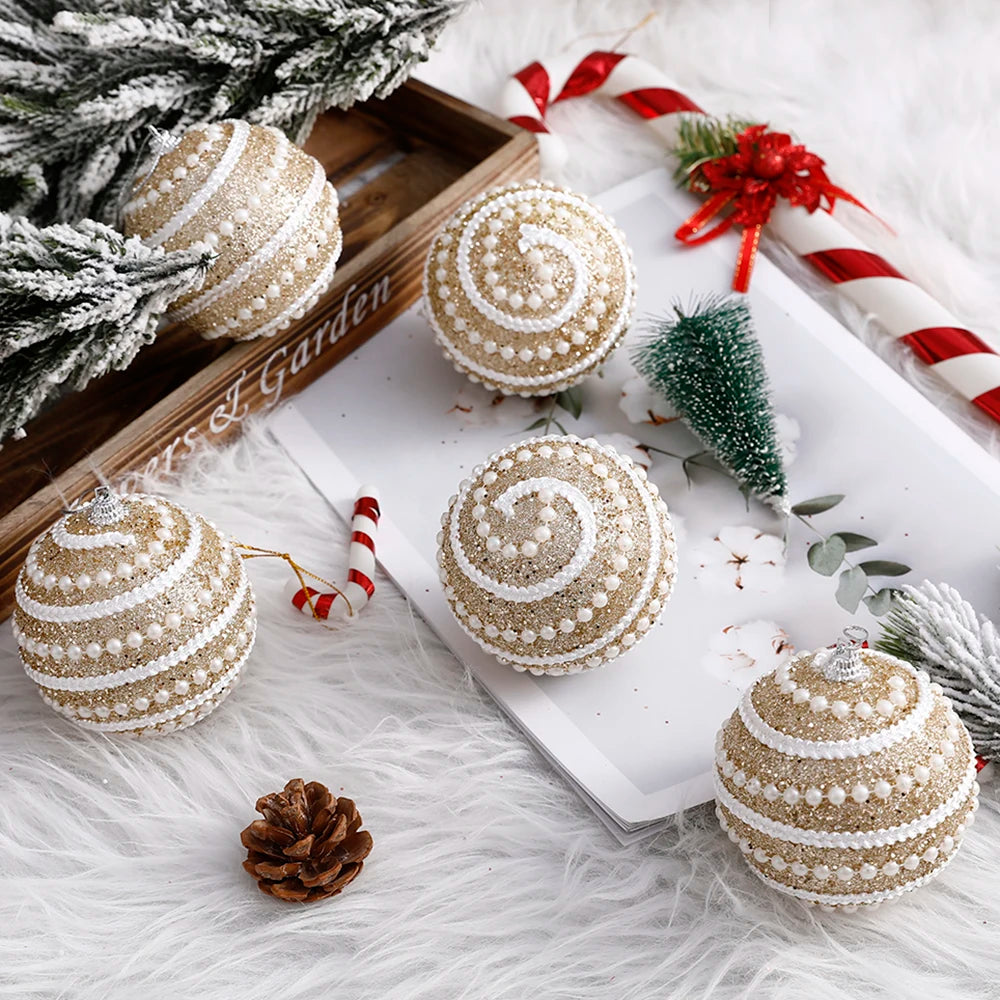 Glitter Christmas Balls 1/4 Pcs Tree Decoration