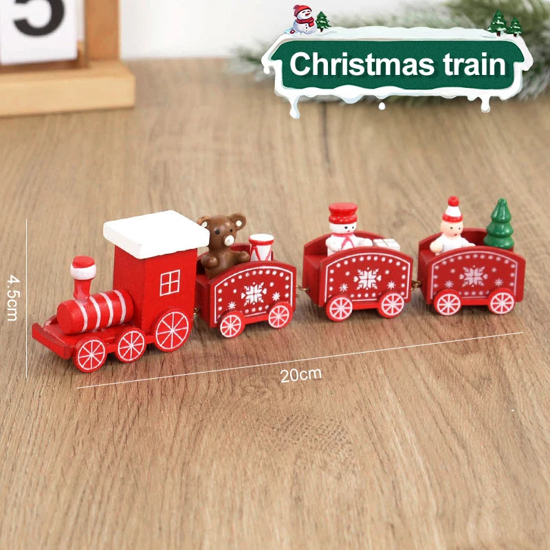 Christmas Wooden Train  Decorations for Home 2024 