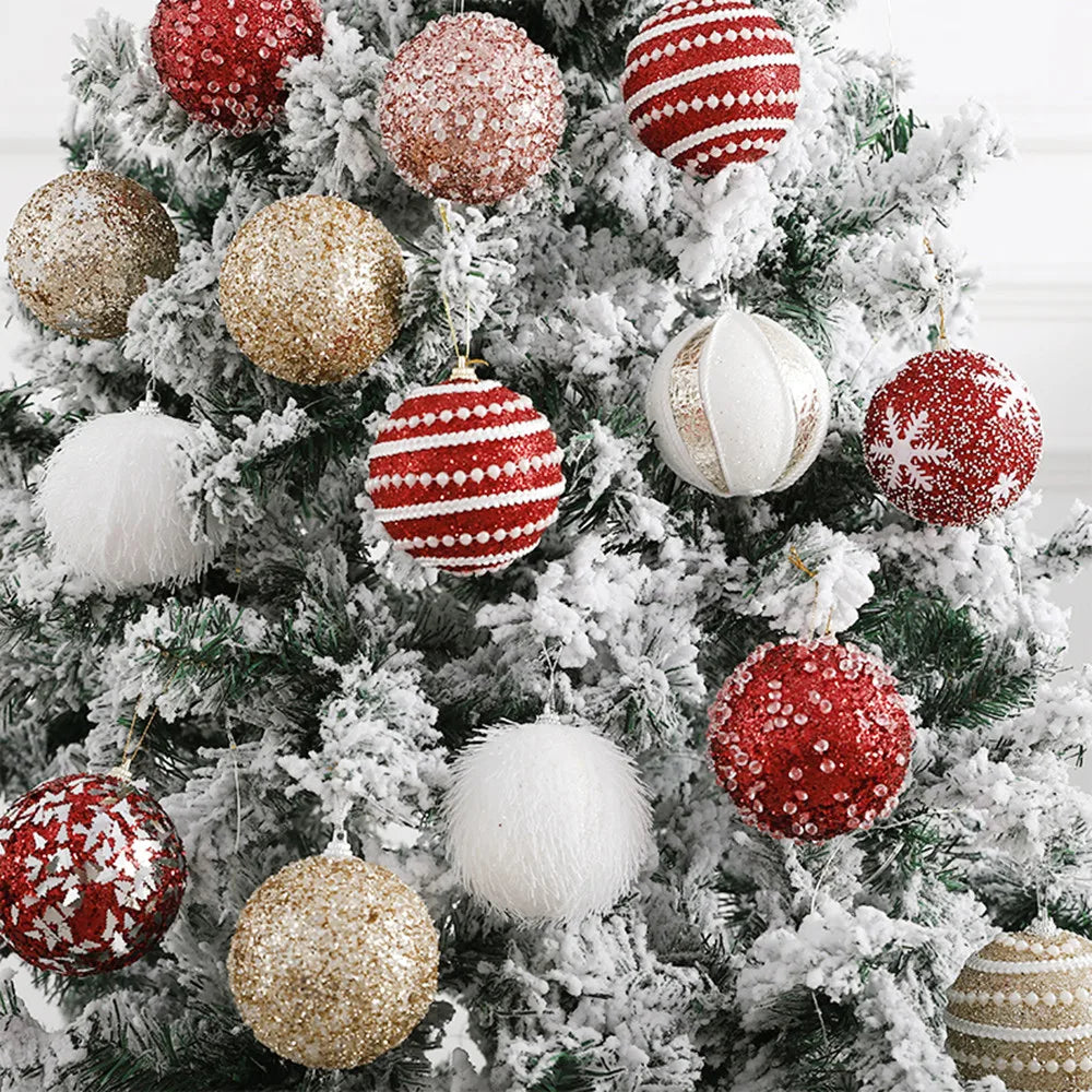 Glitter Christmas Balls 1/4 Pcs Tree Decoration