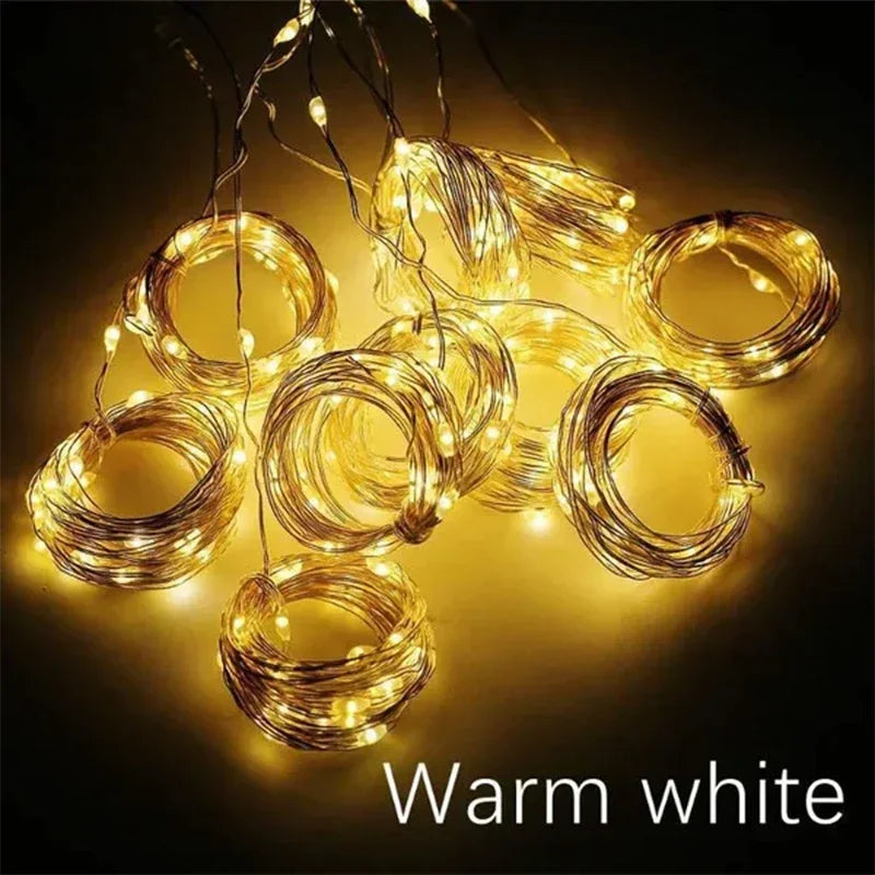 3M LED Curtain String Lights Fairy Decoration 8 Mode for Home Garden Christmas Party New Year Wedding