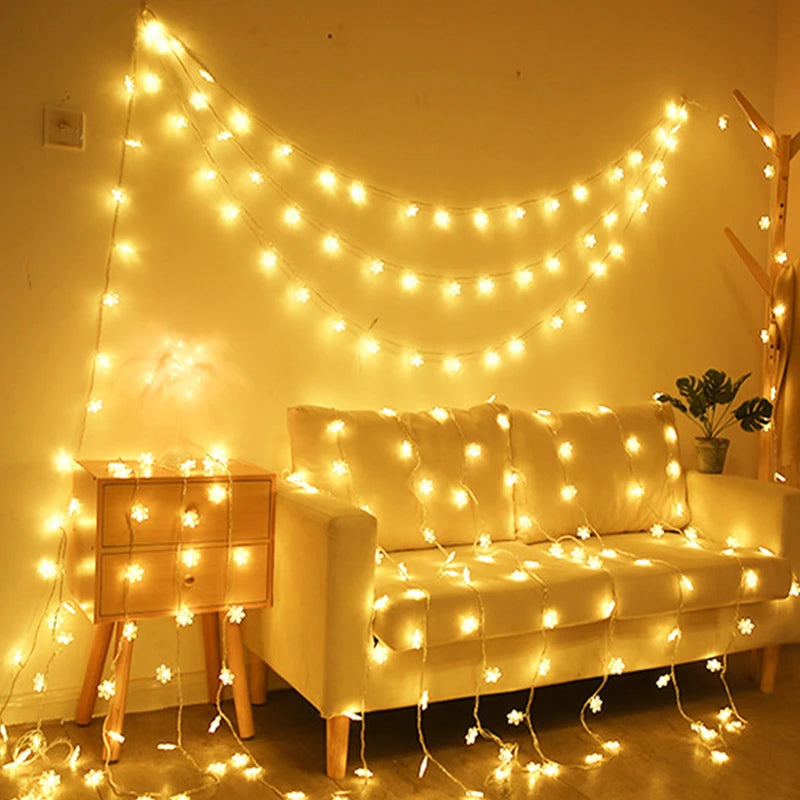 LED Snowflake Christmas Lights Decoration