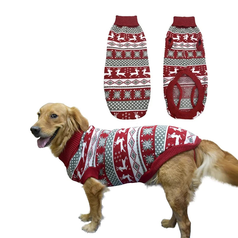 Dog Christmas Sweater Wool Fabric