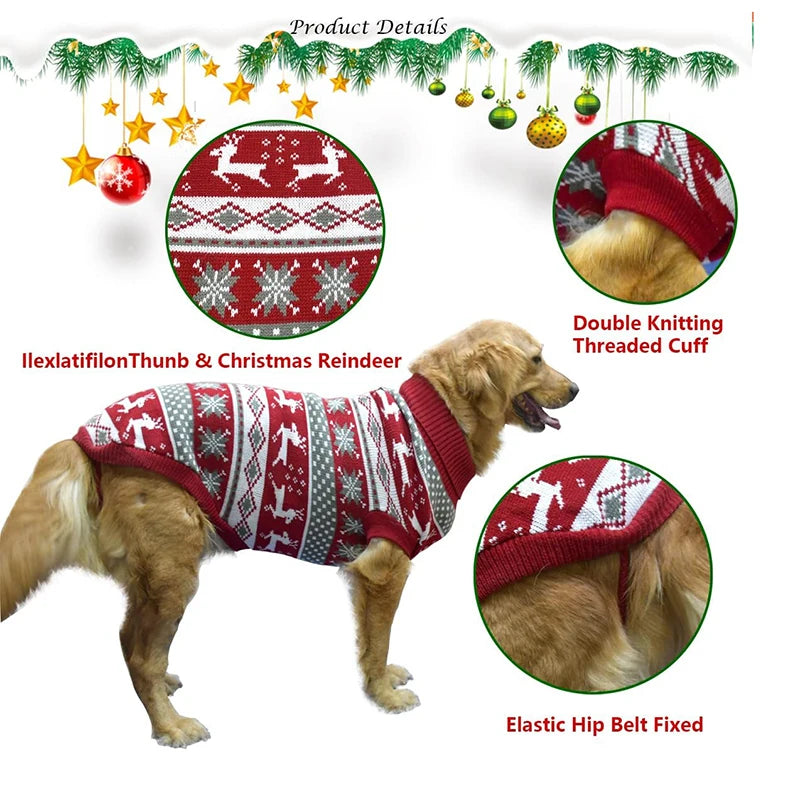 Dog Christmas Sweater Wool Fabric