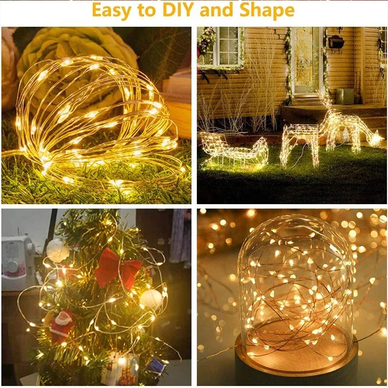 3M LED Curtain String Lights Fairy Decoration 8 Mode for Home Garden Christmas Party New Year Wedding