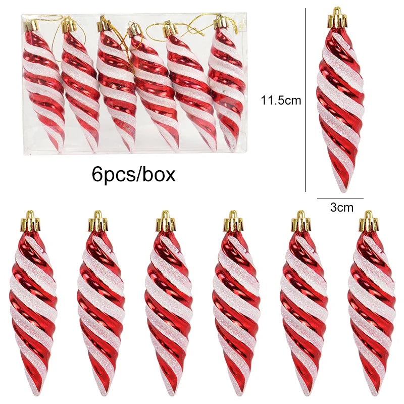 6Pcs Christmas Lollipop Candy Cane Ornaments Decorations for Home