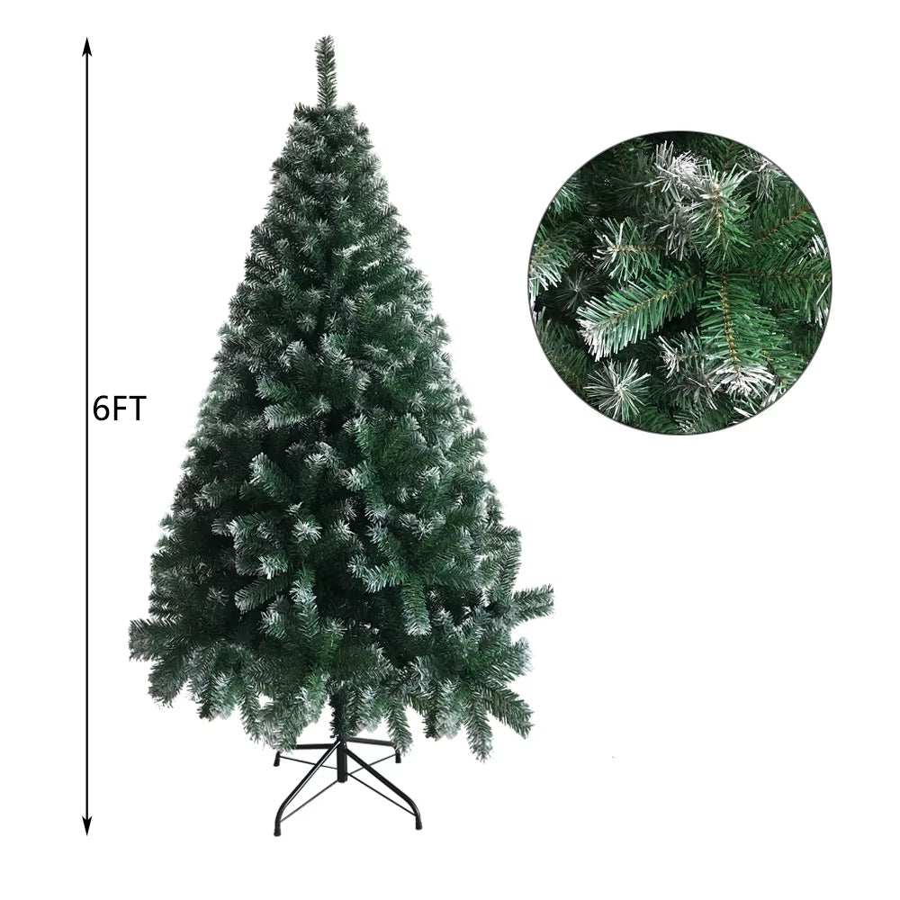 Christmas Tree 6FT Iron Leg White PVC 812 Branches 