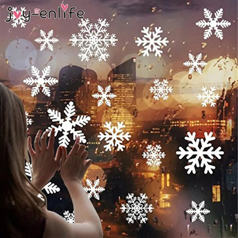 27Pcs Christmas White Snowflake Window Decals Stickers