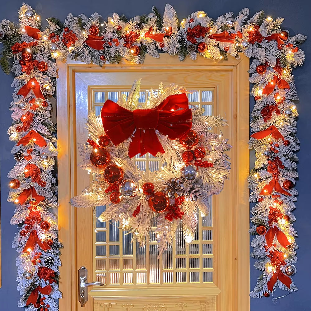 Christmas Wreath Rattan Set Decoration