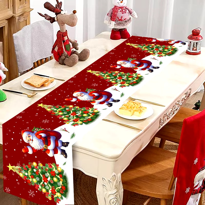 Santa Snowman Style Christmas Table Runner 