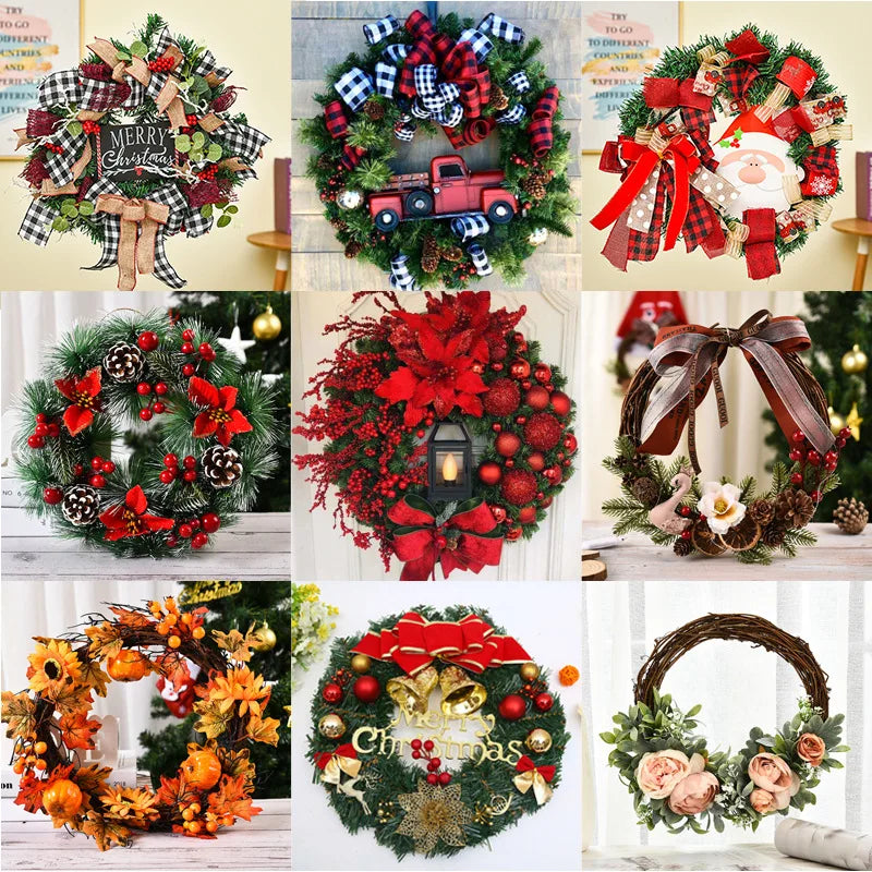 30CM Christmas Decoration Garland Front Door, Window Wreath Decoration