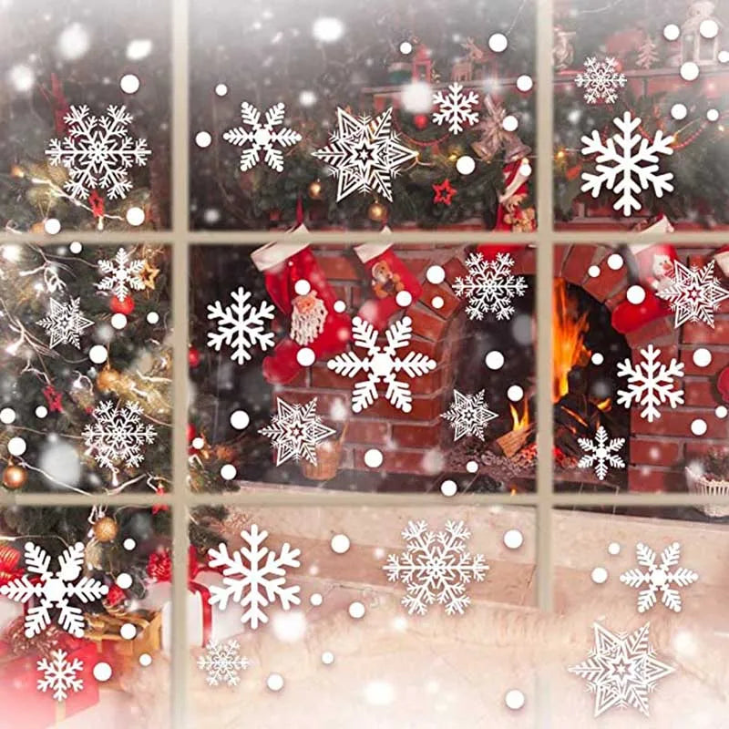 27Pcs Christmas White Snowflake Window Decals Stickers