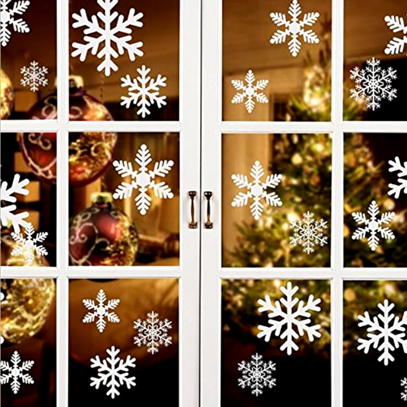 27Pcs Christmas White Snowflake Window Decals Stickers