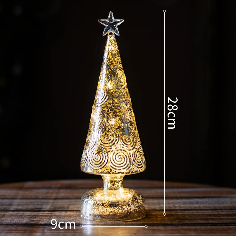 Christmas Tree Glass Night Light for Home Atmosphere