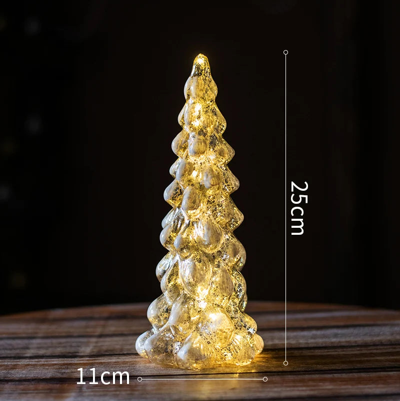 Christmas Tree Glass Night Light for Home Atmosphere