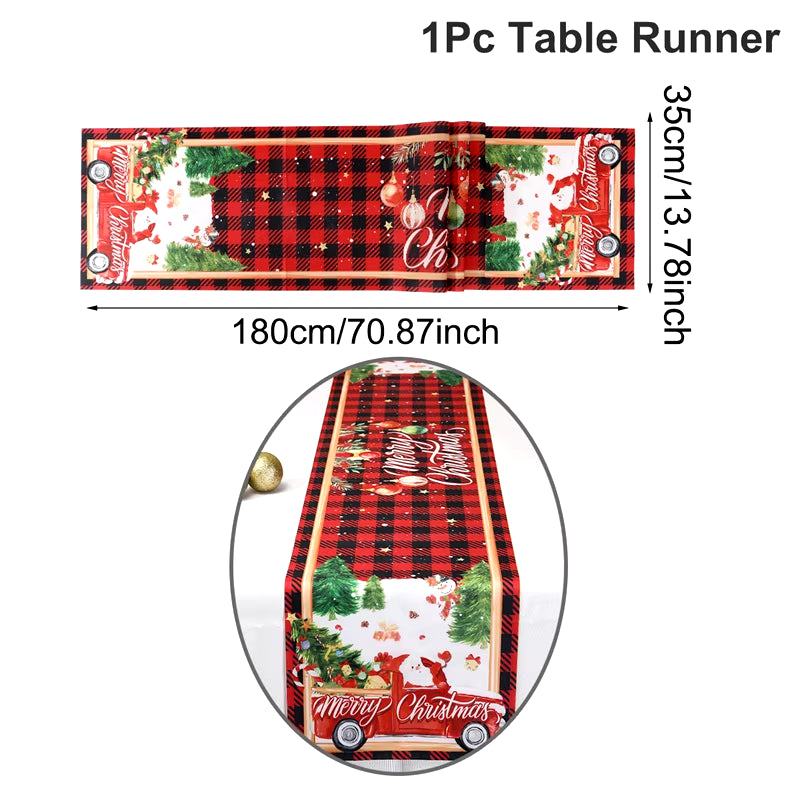 Santa Snowman Style Christmas Table Runner 