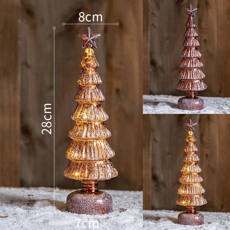 Christmas Tree Glass Night Light for Home Atmosphere