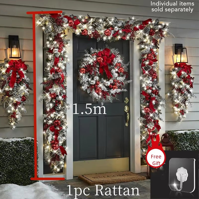 Christmas Wreath Rattan Set Decoration